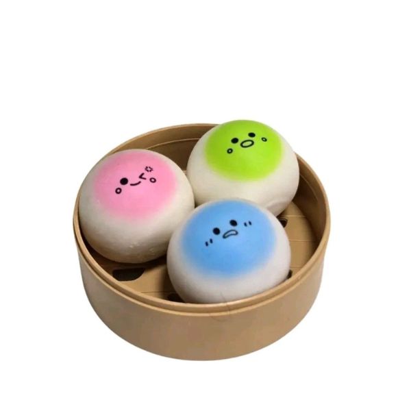 Kawaii Foodiez Squeezy Bao Buns 3 pack Dumpling 4.5cm