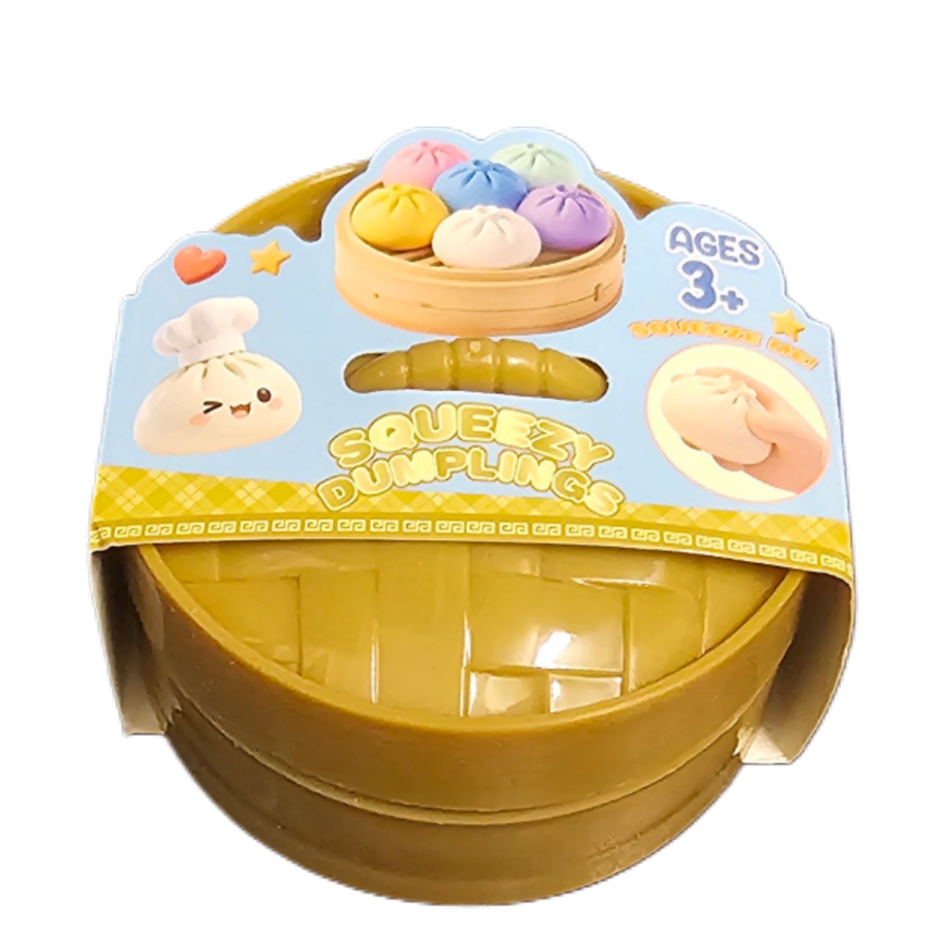 Squishy Glitter Bao Dumpling in Steamer Basket 8.5cm